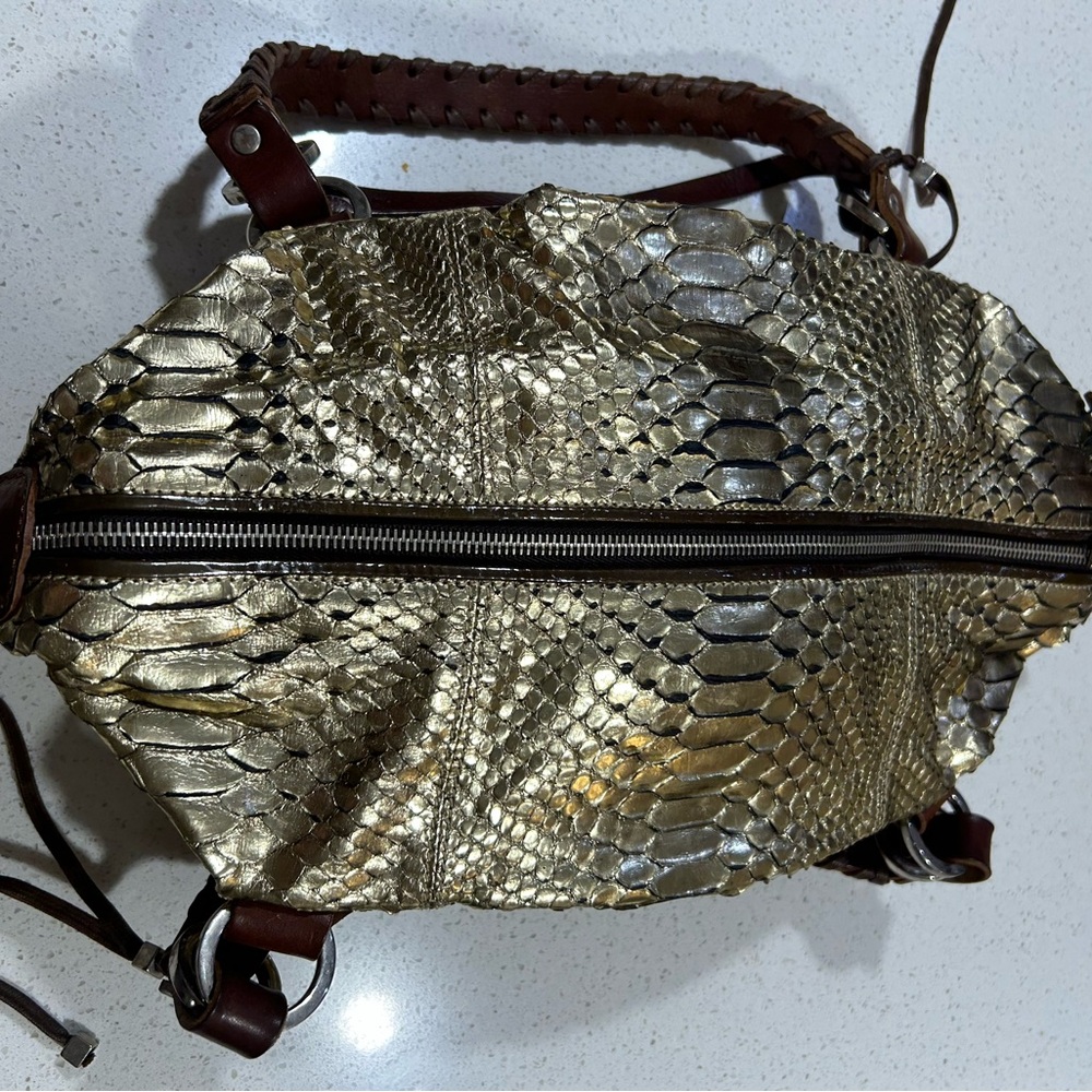 Pauric Sweeney Python Gold bag Bergdorf Goodman snakeskin - Picture 9 of 14